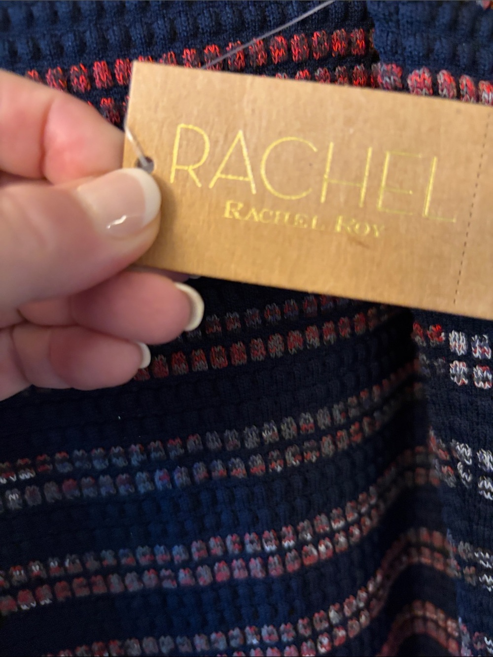 NWT Rachel Rachel Roy Women’s space dye sleeveless striped knit midi dress L. - Picture 6 of 7